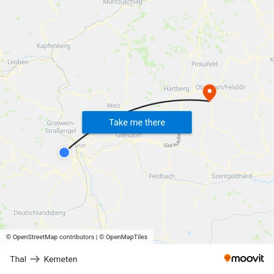 Thal to Kemeten map