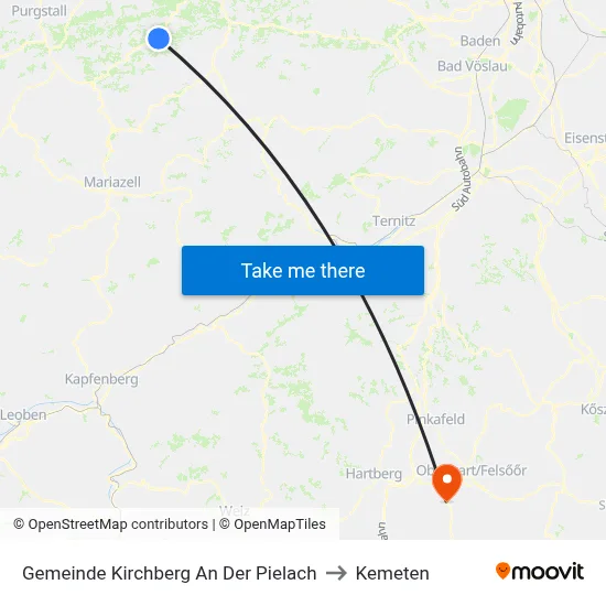 Gemeinde Kirchberg An Der Pielach to Kemeten map