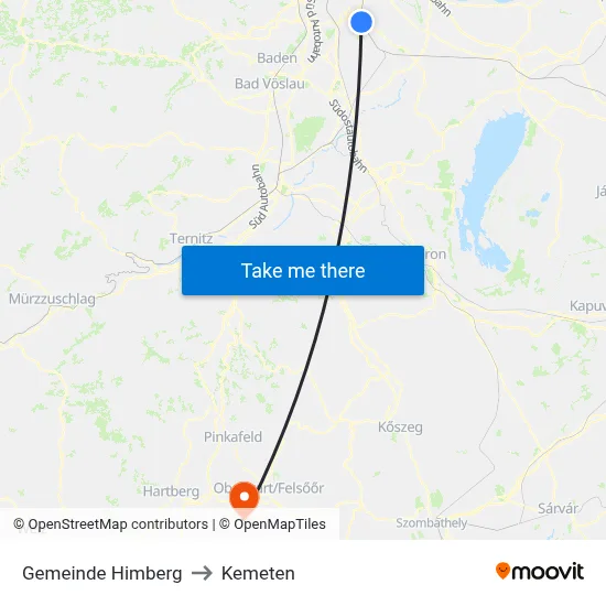 Gemeinde Himberg to Kemeten map