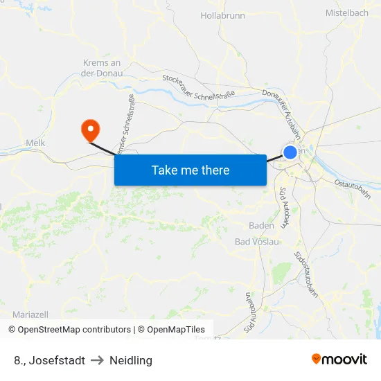 8., Josefstadt to Neidling map