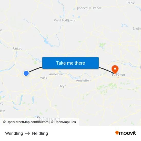 Wendling to Neidling map