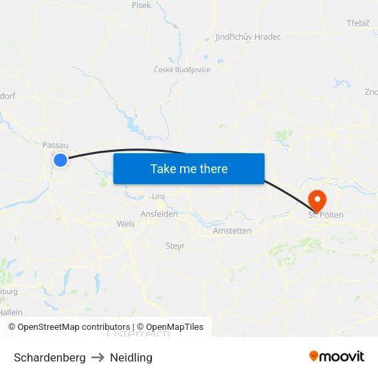 Schardenberg to Neidling map