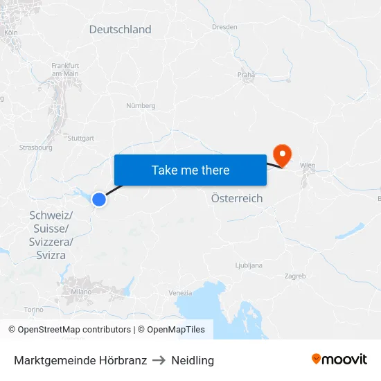 Marktgemeinde Hörbranz to Neidling map