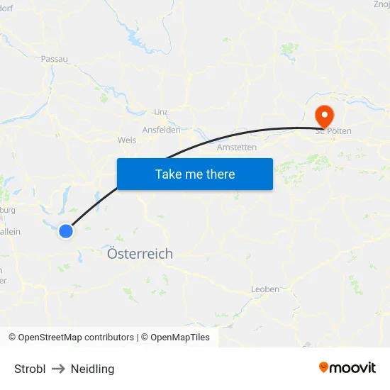 Strobl to Neidling map
