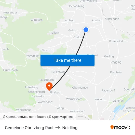 Gemeinde Obritzberg-Rust to Neidling map