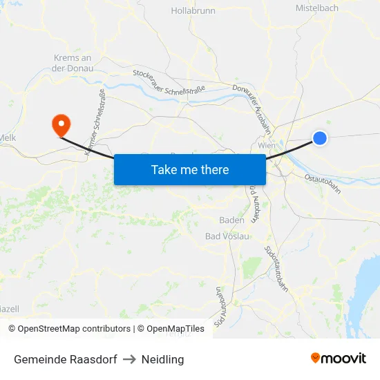 Gemeinde Raasdorf to Neidling map