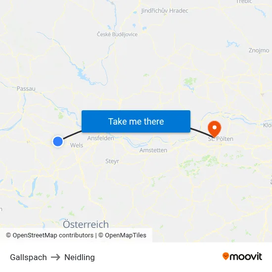 Gallspach to Neidling map