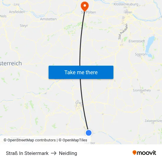 Straß In Steiermark to Neidling map