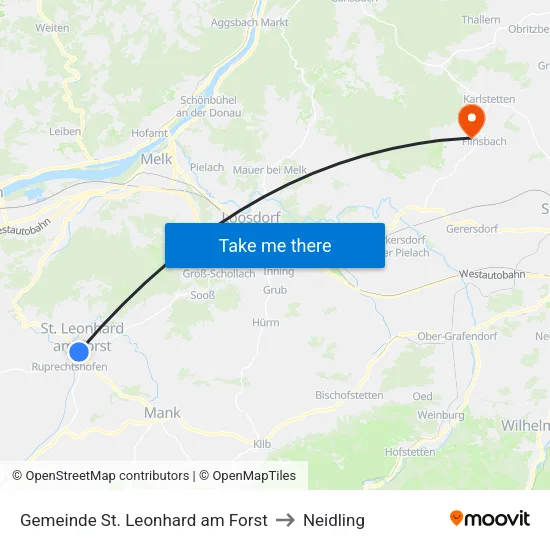 Gemeinde St. Leonhard am Forst to Neidling map