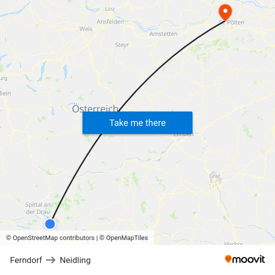 Ferndorf to Neidling map