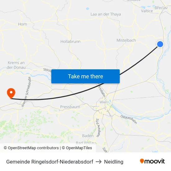 Gemeinde Ringelsdorf-Niederabsdorf to Neidling map