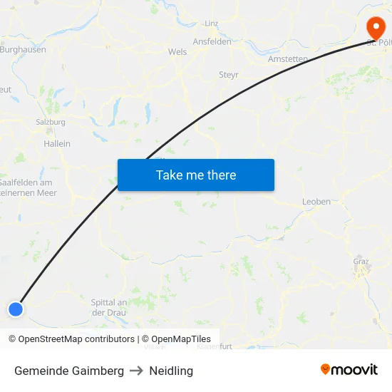 Gemeinde Gaimberg to Neidling map