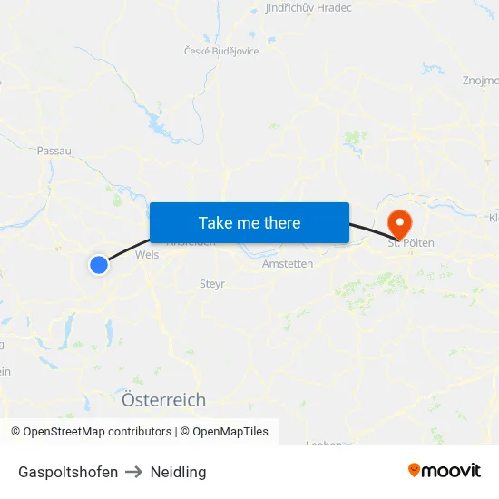 Gaspoltshofen to Neidling map