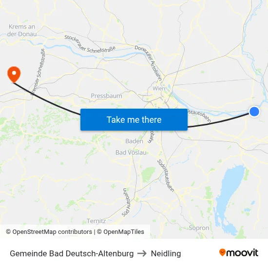 Gemeinde Bad Deutsch-Altenburg to Neidling map