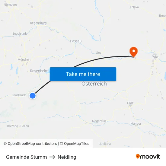 Gemeinde Stumm to Neidling map
