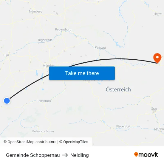Gemeinde Schoppernau to Neidling map