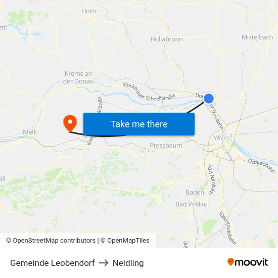 Gemeinde Leobendorf to Neidling map