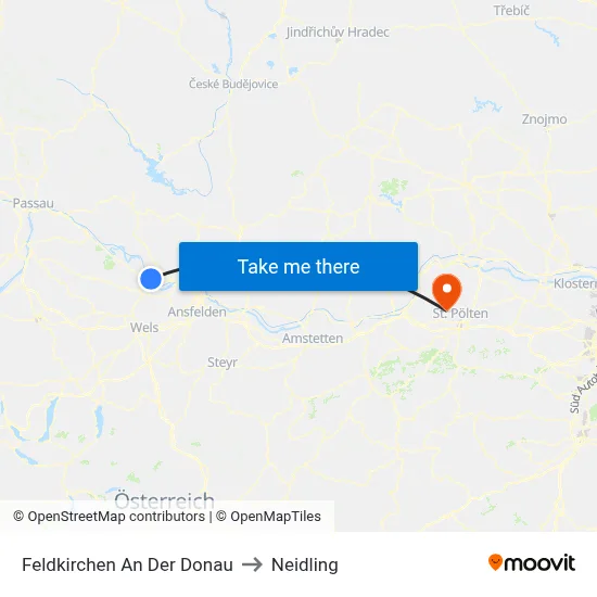 Feldkirchen An Der Donau to Neidling map