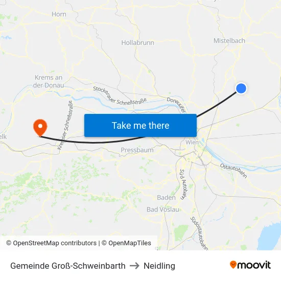 Gemeinde Groß-Schweinbarth to Neidling map
