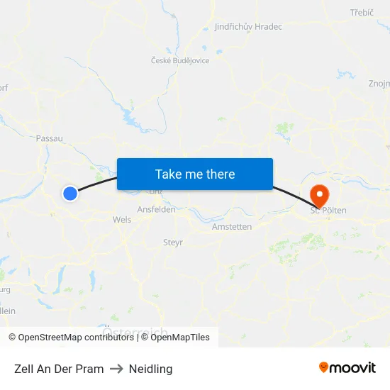 Zell An Der Pram to Neidling map