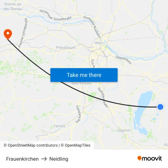 Frauenkirchen to Neidling map