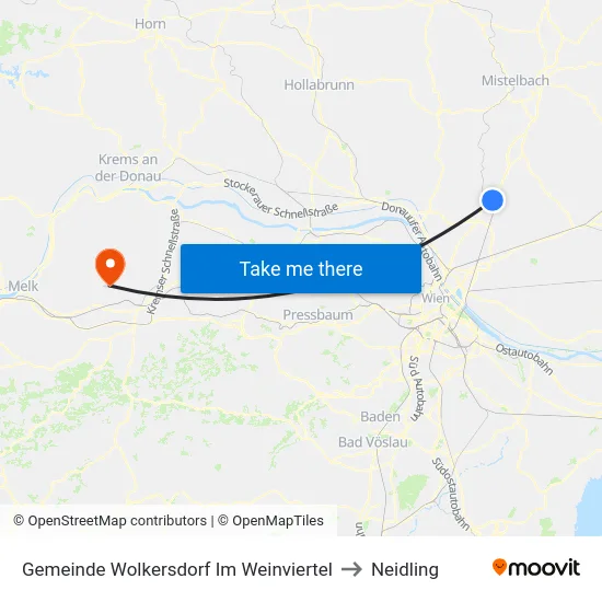 Gemeinde Wolkersdorf Im Weinviertel to Neidling map