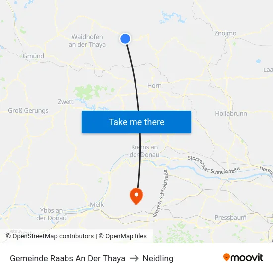 Gemeinde Raabs An Der Thaya to Neidling map