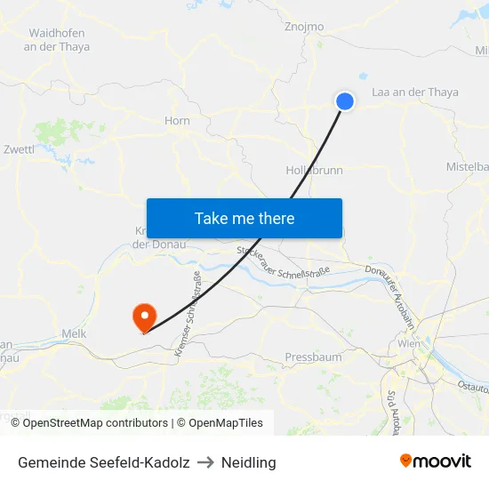 Gemeinde Seefeld-Kadolz to Neidling map