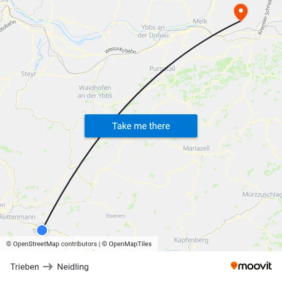 Trieben to Neidling map