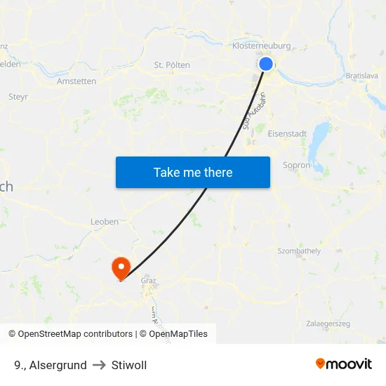 9., Alsergrund to Stiwoll map