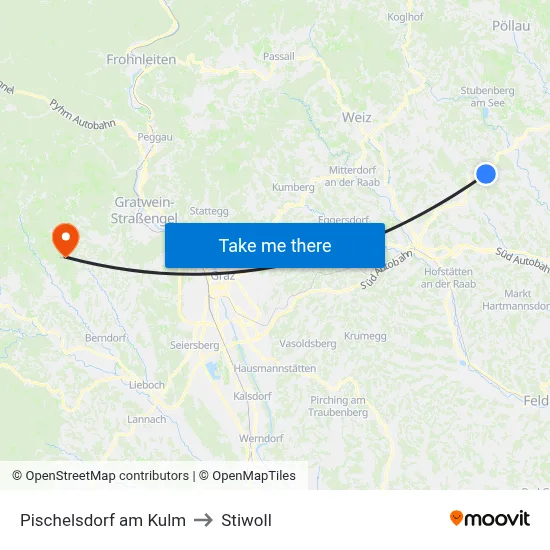 Pischelsdorf am Kulm to Stiwoll map