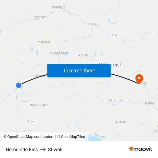 Gemeinde Fiss to Stiwoll map