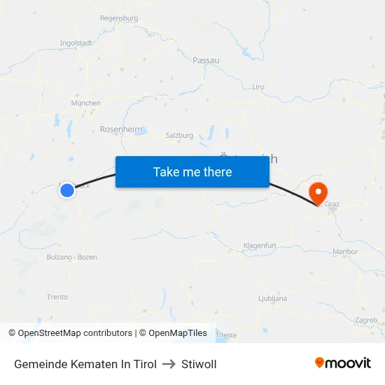 Gemeinde Kematen In Tirol to Stiwoll map