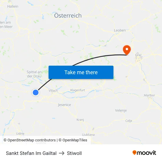 Sankt Stefan Im Gailtal to Stiwoll map