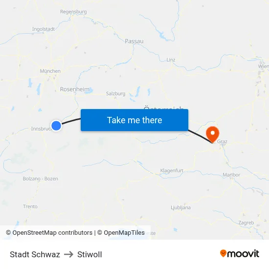 Stadt Schwaz to Stiwoll map