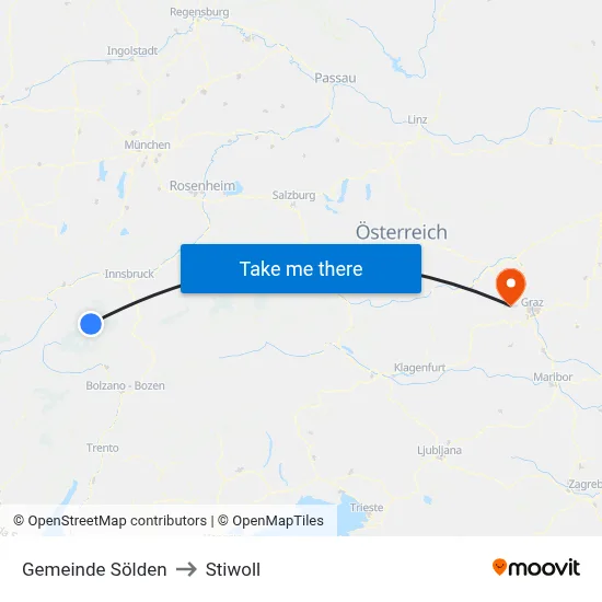 Gemeinde Sölden to Stiwoll map