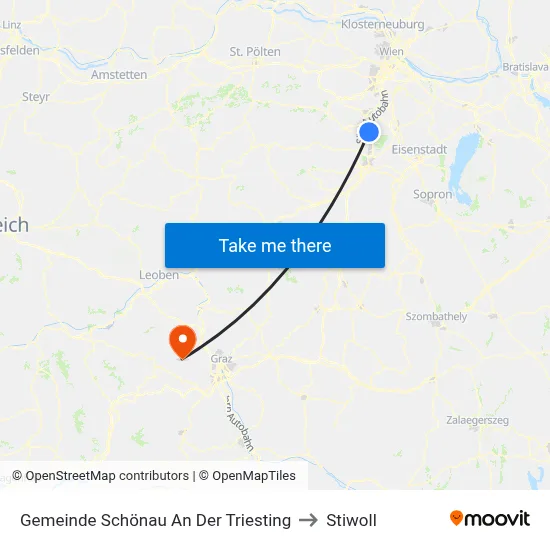 Gemeinde Schönau An Der Triesting to Stiwoll map
