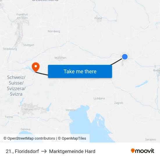 21., Floridsdorf to Marktgemeinde Hard map