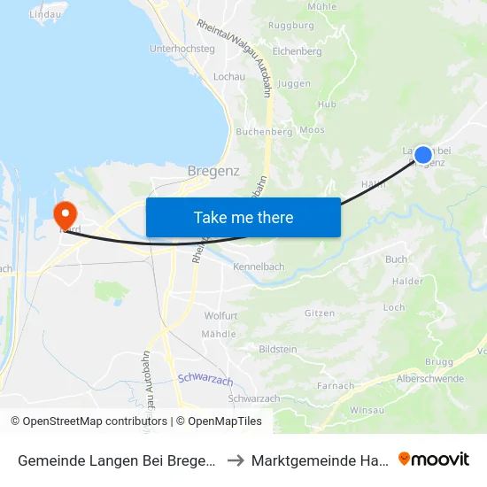 Gemeinde Langen Bei Bregenz to Marktgemeinde Hard map