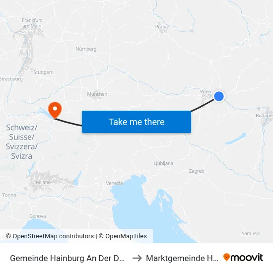Gemeinde Hainburg An Der Donau to Marktgemeinde Hard map