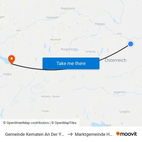 Gemeinde Kematen An Der Ybbs to Marktgemeinde Hard map
