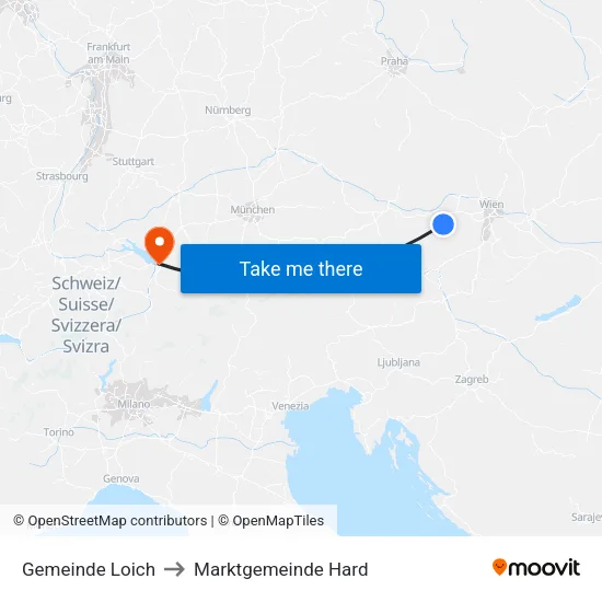 Gemeinde Loich to Marktgemeinde Hard map