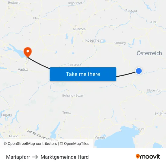 Mariapfarr to Marktgemeinde Hard map