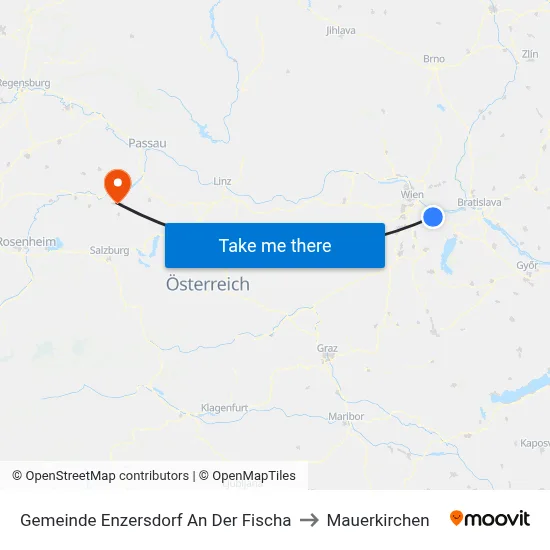 Gemeinde Enzersdorf An Der Fischa to Mauerkirchen map