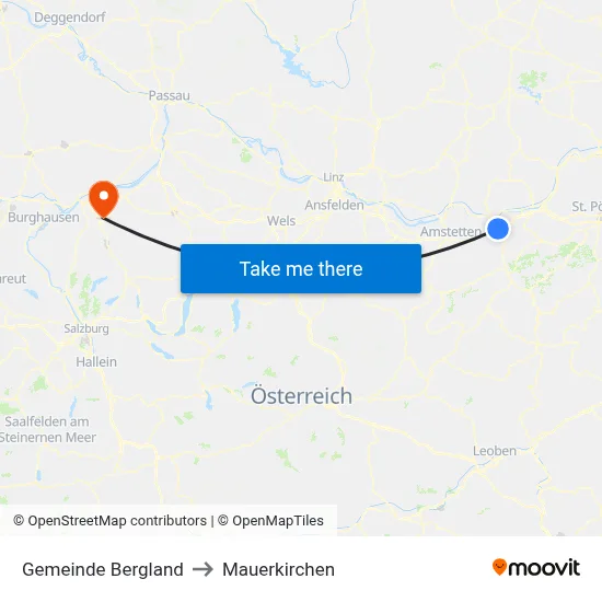 Gemeinde Bergland to Mauerkirchen map