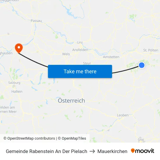 Gemeinde Rabenstein An Der Pielach to Mauerkirchen map
