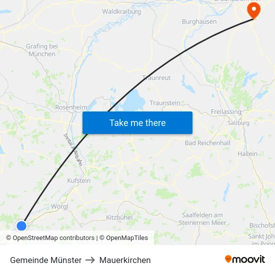 Gemeinde Münster to Mauerkirchen map