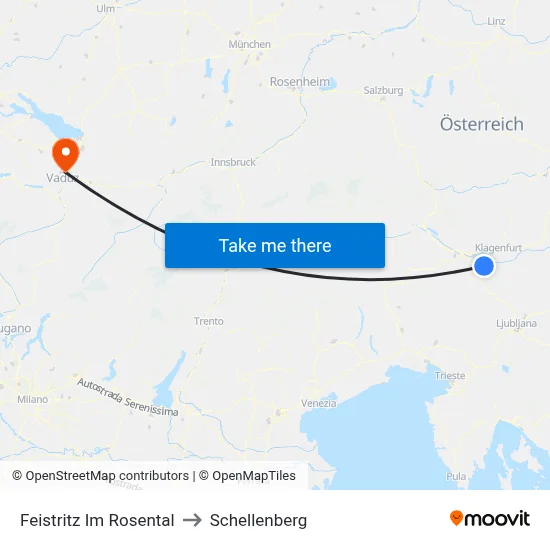 Feistritz Im Rosental to Schellenberg map