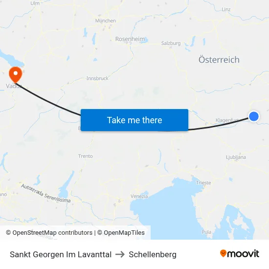 Sankt Georgen Im Lavanttal to Schellenberg map