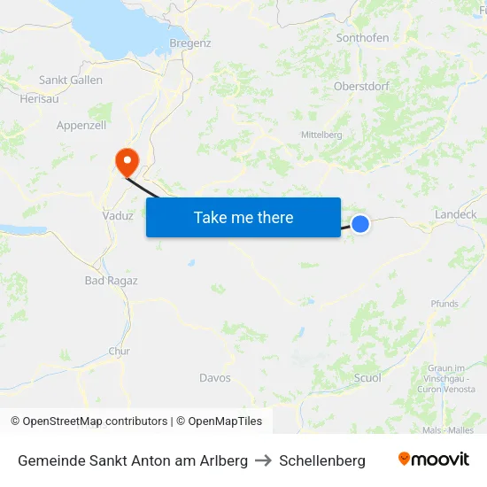 Gemeinde Sankt Anton am Arlberg to Schellenberg map